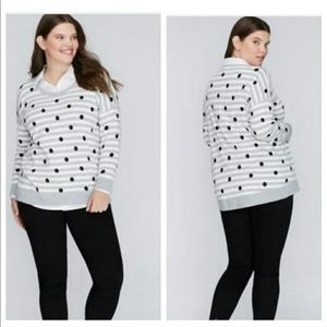 Lane Bryant Polka Dot striped sweater 22/24 3X